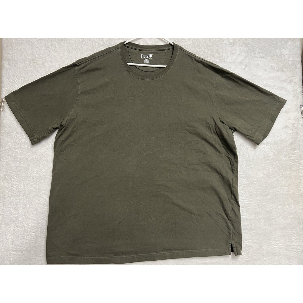 Duluth‎ Trading Longtail T Shirt Mens 2XL Olive Green Relaxed Fit Short Sleeve
